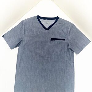 Heather Navy Jaanuu Men’s 2-Pocket Scrub Top XS